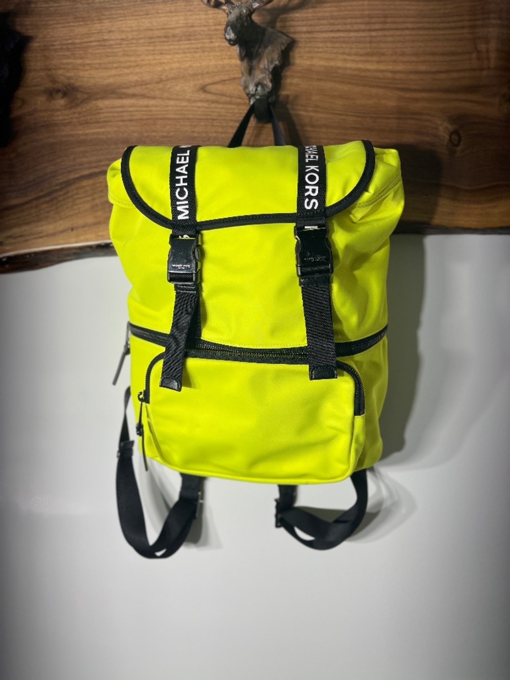 Michael Kors Neon Green Backpack